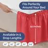 Wrap Around Dust Ruffle Bed Skirt - Red - for Queen Size Beds with 12 Inch Drop - Easy Fit Elastic Strap - Adjustable Pleated Bedskirt w/Brushed Fabric - Wrinkle Free - for Women, Men, Kids & Teens view 4