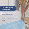 Wrap Around Dust Ruffle Bed Skirt - Light Blue - for Queen Size Beds with 15 Inch Drop - Elastic Strap - Adjustable Pleated Bedskirt with Brushed Fabric and Wrinkle Free - For Women, Men, Kids & Teens view 3