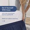 Wrap Around Dust Ruffle Bed Skirt - Navy Blue - for Queen Size Beds with 15 Inch Drop - Elastic Strap - Adjustable Pleated Bedskirt with Brushed Fabric and Wrinkle Free - for Women, Men, Kids & Teens view 3