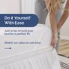 Wrap Around Dust Ruffle Bed Skirt - White - for Queen Size Beds with 21 Inch Drop - Easy Fit Elastic Strap - Adjustable Pleated Bedskirt w/Brushed Fabric - Wrinkle Free - for Women, Men, Kids & Teens view 3