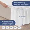 Wrap Around Dust Ruffle Bed Skirt - White - for Queen Size Beds with 21 Inch Drop - Easy Fit Elastic Strap - Adjustable Pleated Bedskirt w/Brushed Fabric - Wrinkle Free - for Women, Men, Kids & Teens view 4