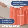 Wrap Around Dust Ruffle Bed Skirt - Coral - for Queen Size Beds with 12 Inch Drop - Easy Fit Elastic Strap - Adjustable Pleated Bedskirt w/Brushed Fabric - Wrinkle Free - for Women, Men, Kids & Teens view 4