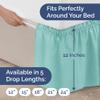 Wrap Around Dust Ruffle Bed Skirt - Spa Blue - for Queen Size Beds with 12 Inch Drop - Elastic Strap - Adjustable Pleated Bedskirt with Brushed Fabric and Wrinkle Free - for Women, Men, Kids & Teens view 4