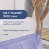 Wrap Around Dust Ruffle Bed Skirt - Lavender - for Queen Size Beds with 12 Inch Drop - Elastic Strap - Adjustable Pleated Bedskirt with Brushed Fabric and Wrinkle Free - for Women, Men, Kids & Teens view 3