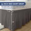 Wrap Around Dust Ruffle Bed Skirt - Dark Grey - for Queen Size Beds with 15 Inch Drop - Elastic Strap - Adjustable Pleated Bedskirt with Brushed Fabric and Wrinkle Free - for Women, Men, Kids & Teens view 4