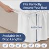 Wrap Around Dust Ruffle Bed Skirt - White - for Queen Size Beds with 12 Inch Drop - Easy Fit Elastic Strap - Adjustable Pleated Bedskirt w/Brushed Fabric - Wrinkle Free - for Women, Men, Kids & Teens view 4
