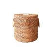 QiaoDongDian Hand-Woven Rattan Bowls with Lid, Handwoven Seagrass Storage Box Wicker Basket Desktop Makeup Organizer Multipurpose Container, Hand-Made Rattan Box (Size : N) view 1