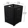 Begale 2-Pack 42 L Folding Plastic Laundry Baskets, Collapsible Laundry Hamper, Large Storage Basket, Black view 2