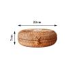 QiaoDongDian Hand-Woven Rattan Bowls with Lid, Handwoven Seagrass Storage Box Wicker Basket Desktop Makeup Organizer Multipurpose Container, Hand-Made Rattan Box (Size : A) view 2