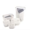 alpina Laundry Basket Set - 5 Pieces - 1 with Lid - Plastic with Knitting Pattern - Beige view 1