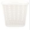 alpina Laundry Basket Set - 5 Pieces - 1 with Lid - Plastic with Knitting Pattern - Beige view 3