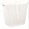 alpina Laundry Basket Set - 5 Pieces - 1 with Lid - Plastic with Knitting Pattern - Beige view 4