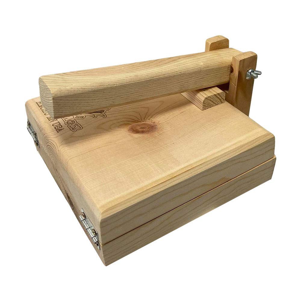 Square Manual Wooden Tortilla Press Empanadas Corn Flour Tacos Dough Pressing Maker - 10 inch