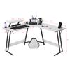 Homall L Shaped Gaming Desk Computer Corner Desk PC Gaming Desk Table with Large Monitor Riser Stand for Home Office Sturdy Writing Workstation (Classical White, 51 Inch) view 3