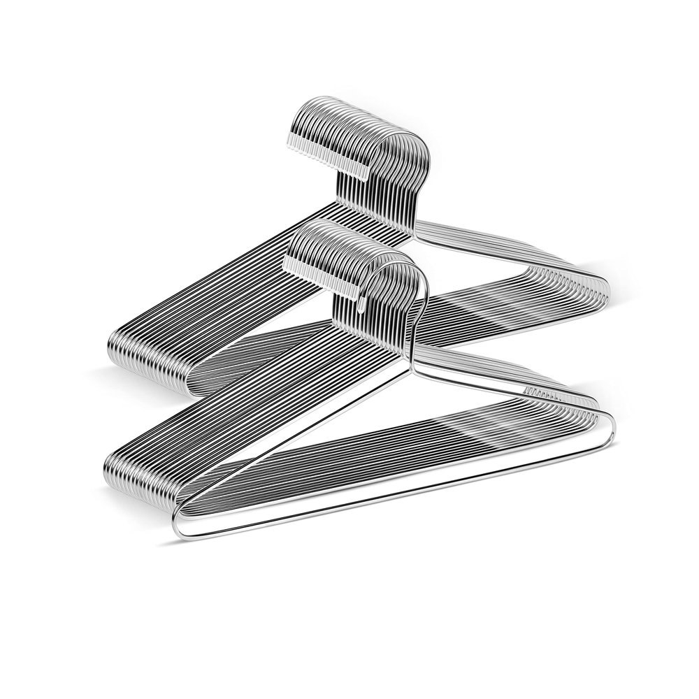 KEETDY 50 Pack Metal Hangers Coat Hangers Heavy Duty Stainless Steel Clothes Hanger for Closet Clothing Shirt Suit Pant 16.4 Inch