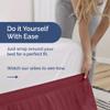 Wrap Around Dust Ruffle Bed Skirt - Burgundy - for Queen Size Beds with 24 Inch Drop - Elastic Strap - Adjustable Pleated Bedskirt with Brushed Fabric and Wrinkle Free - for Women, Men, Kids & Teens view 3