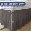 Wrap Around Dust Ruffle Bed Skirt - Dark Grey - for Queen Size Beds with 12 Inch Drop - Elastic Strap - Adjustable Pleated Bedskirt with Brushed Fabric and Wrinkle Free - for Women, Men, Kids & Teens view 4