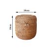 QiaoDongDian Hand-Woven Rattan Bowls with Lid, Handwoven Seagrass Storage Box Wicker Basket Desktop Makeup Organizer Multipurpose Container, Hand-Made Rattan Box (Size : J) view 2