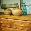 QiaoDongDian Hand-Woven Rattan Bowls with Lid, Handwoven Seagrass Storage Box Wicker Basket Desktop Makeup Organizer Multipurpose Container, Hand-Made Rattan Box (Size : J) view 3