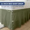 Wrap Around Dust Ruffle Bed Skirt - Sage Green - for King Size Beds with 21 Inch Drop - Elastic Strap - Adjustable Pleated Bedskirt with Brushed Fabric and Wrinkle Free - for Women, Men, Kids & Teens view 4