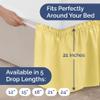 Wrap Around Dust Ruffle Bed Skirt - Yellow - for King Size Beds with 21 Inch Drop - Easy Fit Elastic Strap - Adjustable Pleated Bedskirt w/Brushed Fabric - Wrinkle Free - for Women, Men, Kids & Teens view 4