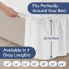 Wrap Around Dust Ruffle Bed Skirt - White - for King Size Beds with 21 Inch Drop - Easy Fit Elastic Strap - Adjustable Pleated Bedskirt w/Brushed Fabric - Wrinkle Free - for Women, Men, Kids & Teens view 4