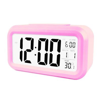 TXY LED Digital Alarm Clock Backlight Snooze Mute Calendar Desktop Electronic Bcaklight Table Clocks Desktop Clock (Pink)