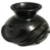Black Pottery Small Vase Sgraffito Design view 3