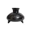 Small Black Pottery Footed Vase Sgraffito Design view 1