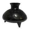 Small Black Pottery Footed Vase Sgraffito Design view 2
