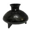 Small Black Pottery Footed Vase Sgraffito Design view 4