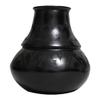 Black Pottery Angled Vase Sgraffito Design view 1