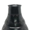 Black Pottery Angled Vase Sgraffito Design view 4