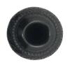 Black Pottery Flat Rounded Vase Sgraffito Design view 4