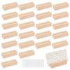 OLYCRAFT 20PCS Wood Place Card Holders Wood Name Card Holder Table Number Stands for Wedding Party Events Decoration Double Side Display Mini Blackboard - 13g/pc view 1