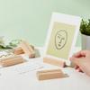 OLYCRAFT 20PCS Wood Place Card Holders Wood Name Card Holder Table Number Stands for Wedding Party Events Decoration Double Side Display Mini Blackboard - 13g/pc view 3