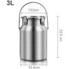 MNSSRN Whole Body 304 Stainless Steel Airtight Liquid Storage Tank, with Airtight Cover, Transportable Milk Fermentation Barrel Portable Tank,A,3L view 2