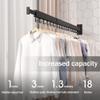 BOQORAD Drying Rack Clothing,Clothes Drying Rack Wall Mounted,Collapsible Hanging Racks for Laundry,Laundry Drying Rack,Wall Mounted Clothes Rack(31.5"-White) (Black-Hooks, Tri-Fold) view 3