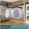 BOQORAD Drying Rack Clothing,Clothes Drying Rack Wall Mounted,Collapsible Hanging Racks for Laundry,Laundry Drying Rack,Wall Mounted Clothes Rack(31.5"-White) (Black-Hooks, Tri-Fold) view 4