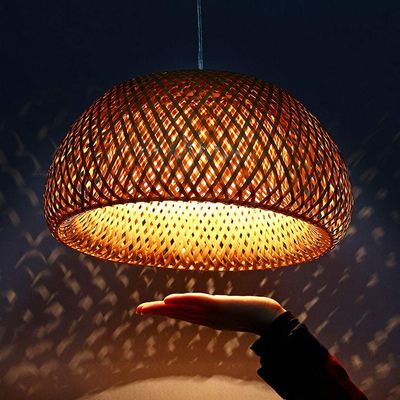 CSSYKV Eco-Friendly Chandelier, Bamboo Woven Lampshade, Warm Lighting, Japanese Style Lamps and Lanterns for Dining Table, Balcony, Bedroom, Decorative Lighting, Chandelier E27