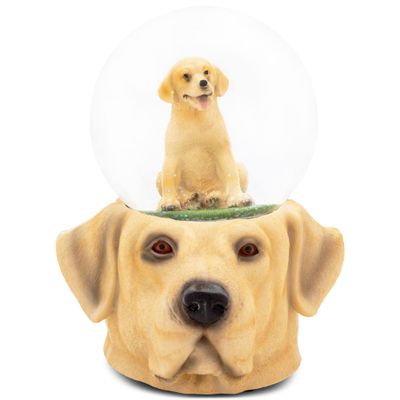 Elanze Designs Yellow Labrador Retriever Dog Best Friend Puppy Canine Lovable Family Playful Classic 100MM Musical Glitter Snow Globe Plays Tune Born Free