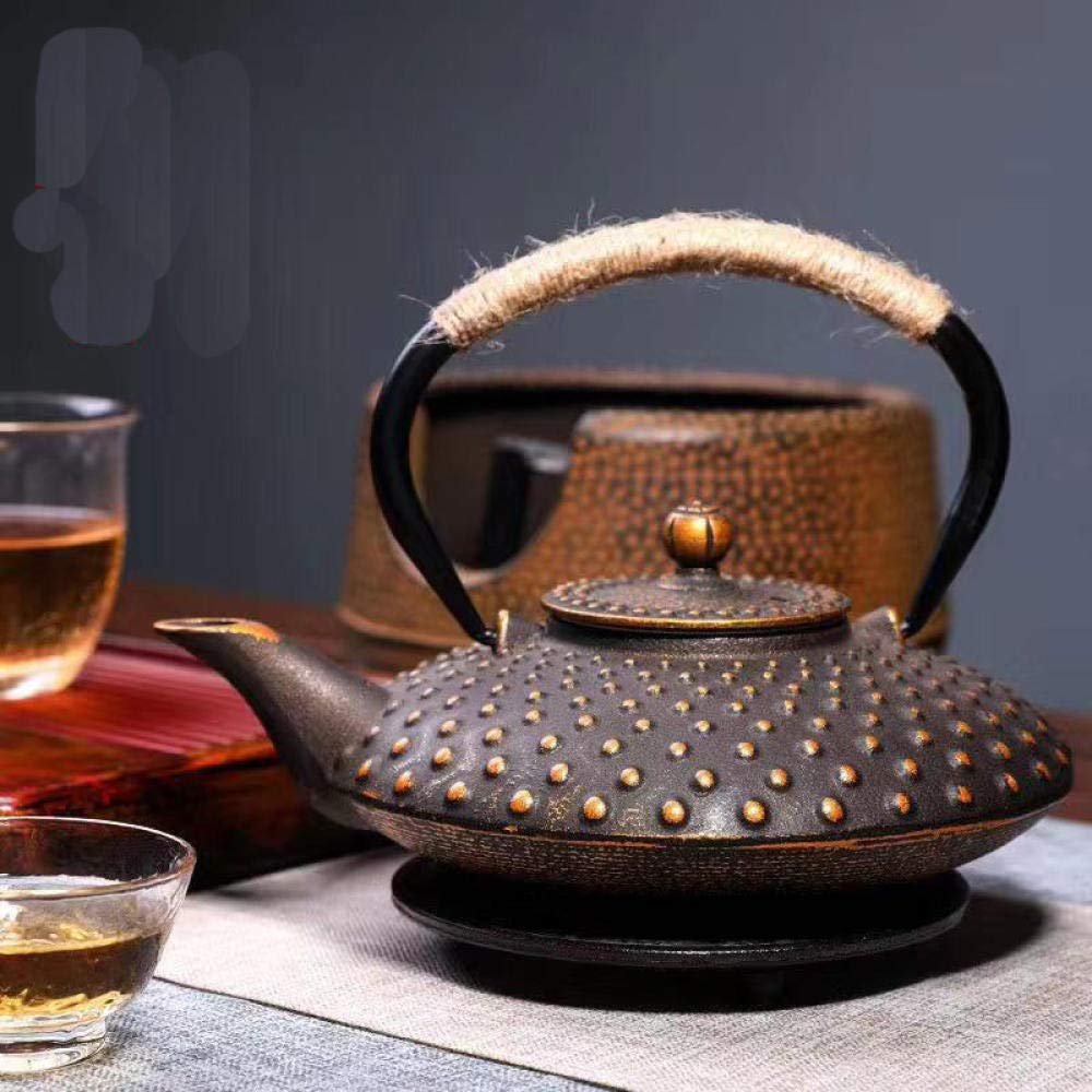900ml Cast iron cherry blossoms tea kettle teapot tea accessories tea set house decor for friends family tea lovers-gold