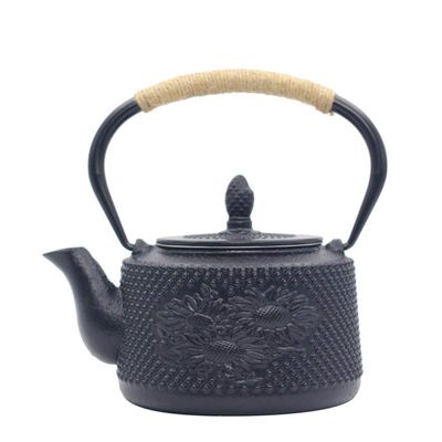 900ml Cast iron tea kettle teapot tea accessories big tea tea set house decor for friends family tea lovers-sunflower
