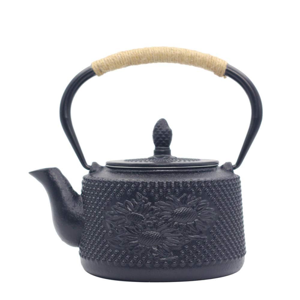 900ml Cast iron tea kettle teapot tea accessories big tea tea set house decor for friends family tea lovers-sunflower