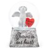 Elanze Designs Dog Angel Wings Bereavement Grief Loss Grey Heart Always Forever in Our Hearts Rainbow Bridge Puppy Heaven 100MM Musical Snow Globe Plays Tune Wind Beneath My Wings view 1