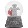 Elanze Designs Dog Angel Wings Bereavement Grief Loss Grey Heart Always Forever in Our Hearts Rainbow Bridge Puppy Heaven 100MM Musical Snow Globe Plays Tune Wind Beneath My Wings view 3
