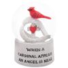 Elanze Designs Cardinal Bereavement Grief Loss When A Cardinal Appears an Angel is Near Cross Wings Bird Comfort Funeral 100MM Musical Glitter Snow Globe Plays Tune Amazing Grace view 1