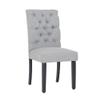 WestinTrends Hayes Tufted Dining Chairs, Linen Fabric Upholstered Kitchen Dining Table Chairs with Solid Wood Legs, Gray view 1