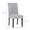 WestinTrends Hayes Tufted Dining Chairs, Linen Fabric Upholstered Kitchen Dining Table Chairs with Solid Wood Legs, Gray view 3