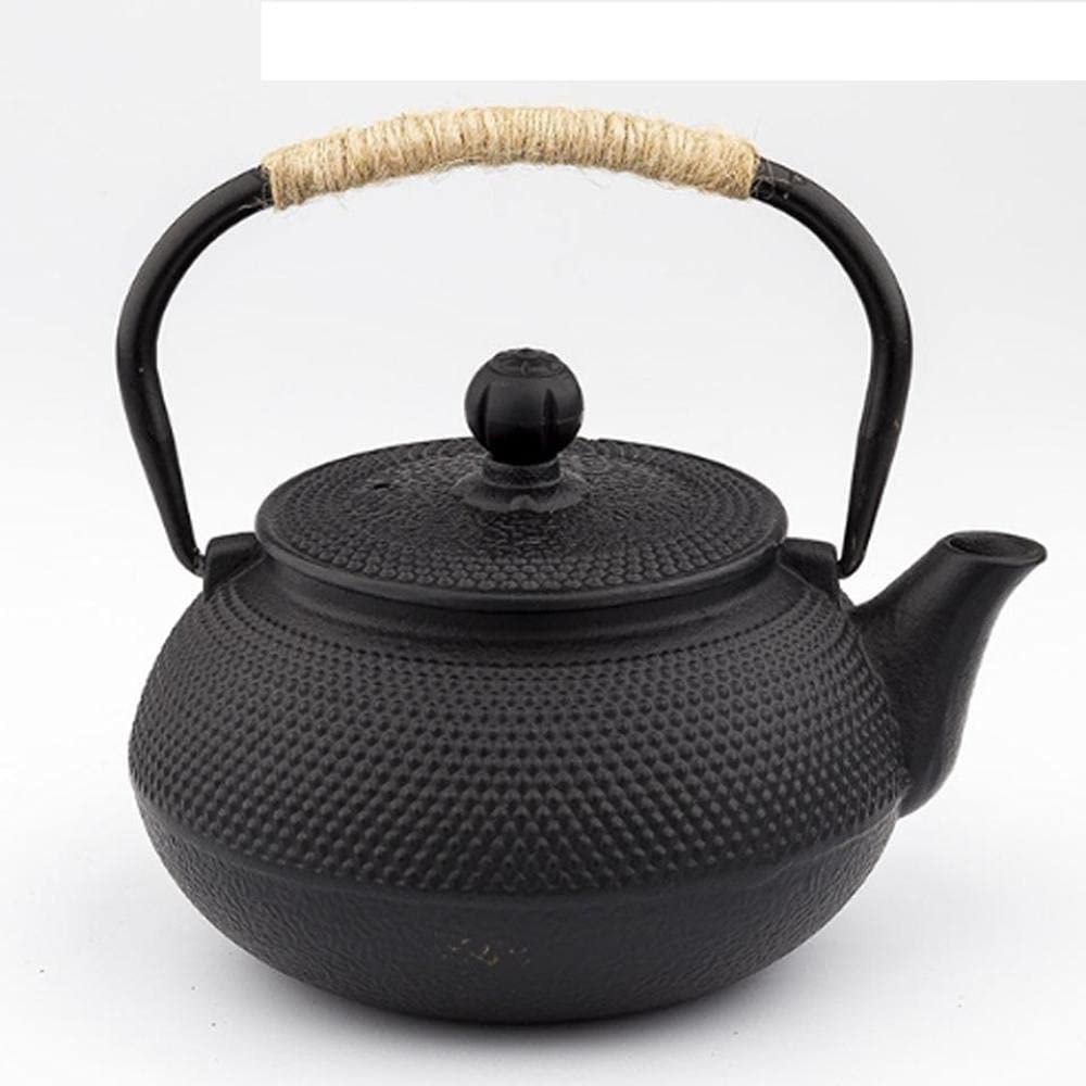 1200ml Handmade Tetsubin Cast iron kettle teapot with stainless steel infuser gas stove kettle black Japanese tea pot-Iron Cover800ML
